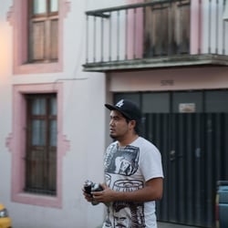 Streetartist Yescka at work/ Oaxaca, Mexico 2013