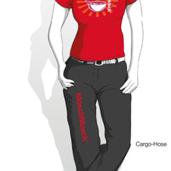T-Shirt-Motiv, Fashion Model Sketch, Pixel-Illustration