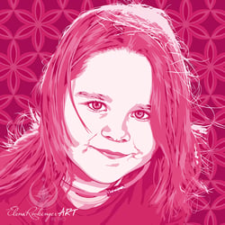 Mädchen | Vektorillustration, Retro Stil