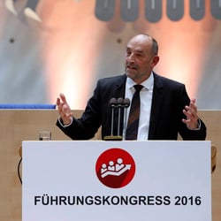Chef der Bundesagentur für Arbeit Detlef Scheele auf dem Führungskongress in Bonn.