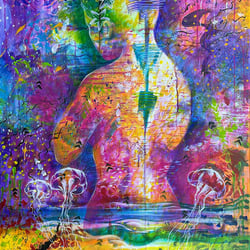 Gaia, Mother of All. Acryl auf Leinwand