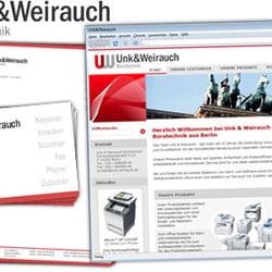 Unk&Weirauch Bürotechnik – Logo, Visitenkarten, Briefbogen und Webseite