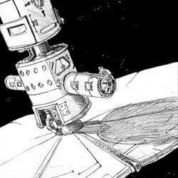 Bleistiftzeichnung, digital nachbearbeitet (Illustratrion zu einem Hörspiel)