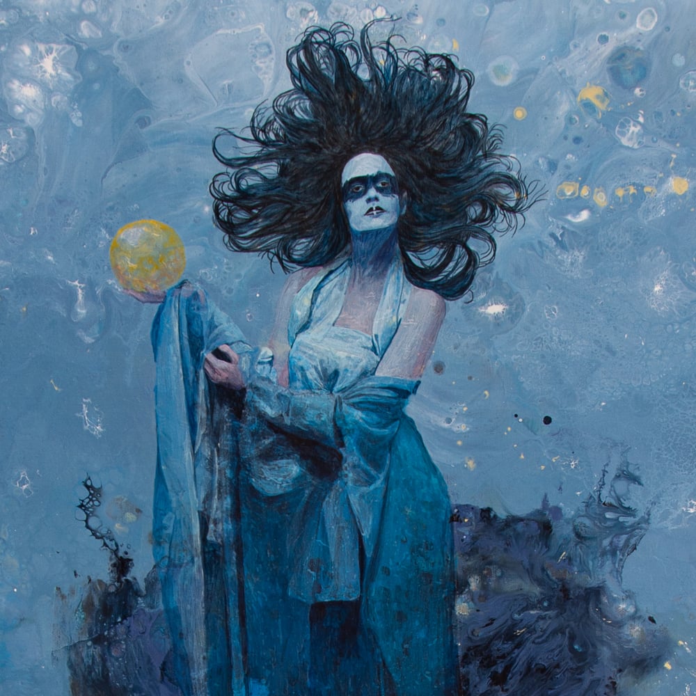 Frau in Blau