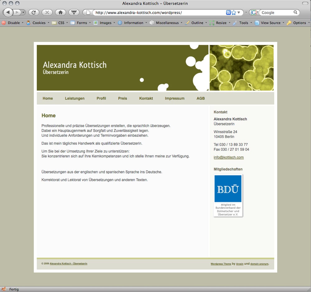 Website Übersetzerin Alexandra Kottisch