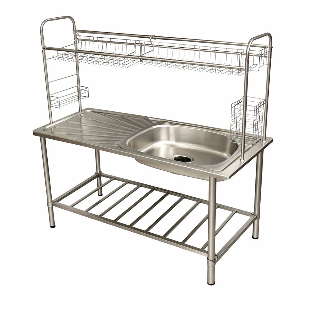 Edelstahl Outdoor Waschtisch mit Ablage und Aufsatz