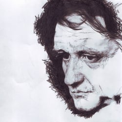Portrait, Johnny Cash mit Buntstift