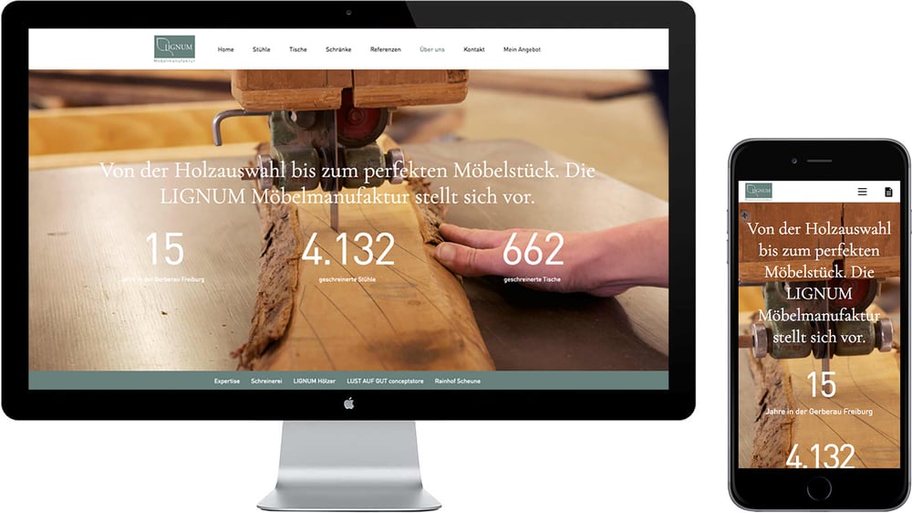 Website mit Produktkonfigurator