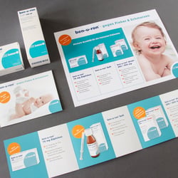 Corporatedesign für bene Arzneimittel GmbH, Broschüren, Flyer, Packung