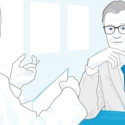 Illustrationen für ein Animationsvideo zum Thema Testosteronmangel.