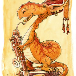 Drache mit Kontrafagott
