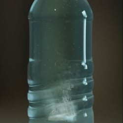 3d bottle fluid particles sim