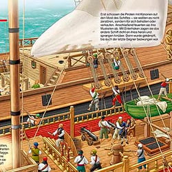 Klappenbilderbuch „Bei den Piraten“, Doppelseite innen