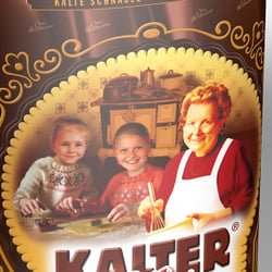 Kalter-Hund-Riegel in geprägter Metallschmuckdose,  Auftraggeber: Sächsische und Dresdner Back- & Süßwaren GmbH & Co.KG