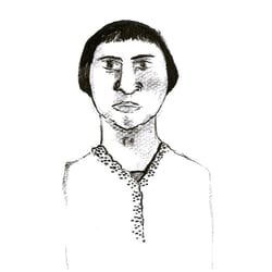 Ernstes Mädchen, Tuschezeichnung, 2016