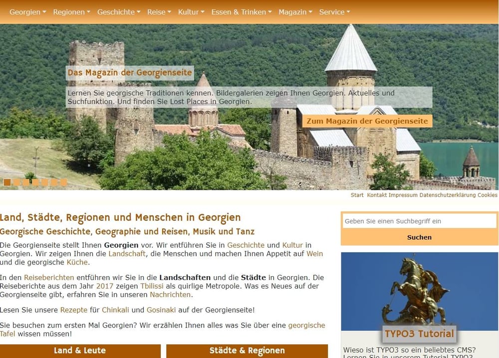 Startseite der Georgienseite