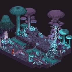Pilzwald – Konzeptumsetzung in selbstangefertigter in-game Graphik