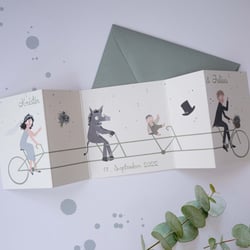 Klappkarte Hochzeit mit Illustration