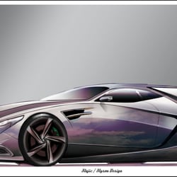 Sports Car Rendering Alfa Romeo Retro Design