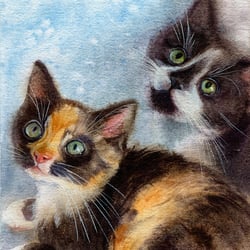 zwei Kätzchen – Aquarell