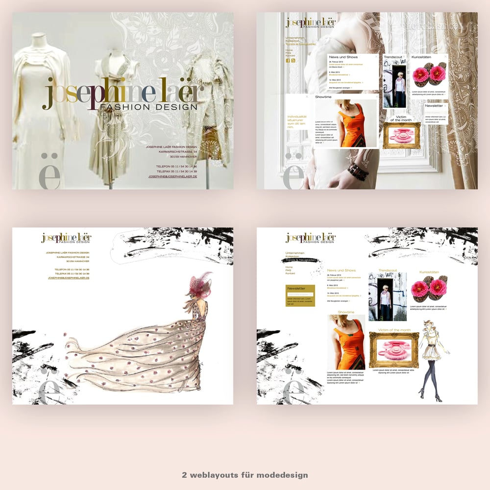 2 templateorientierte Intros für eine Modedesignerin