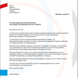 Bewerbungsvorlage Anschreiben 6