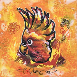 Kakadukopf orangerot, 10×10cm, 18 Euro – Kopie