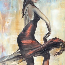 Flamenco, 50×100cm, Öl auf Leinwand