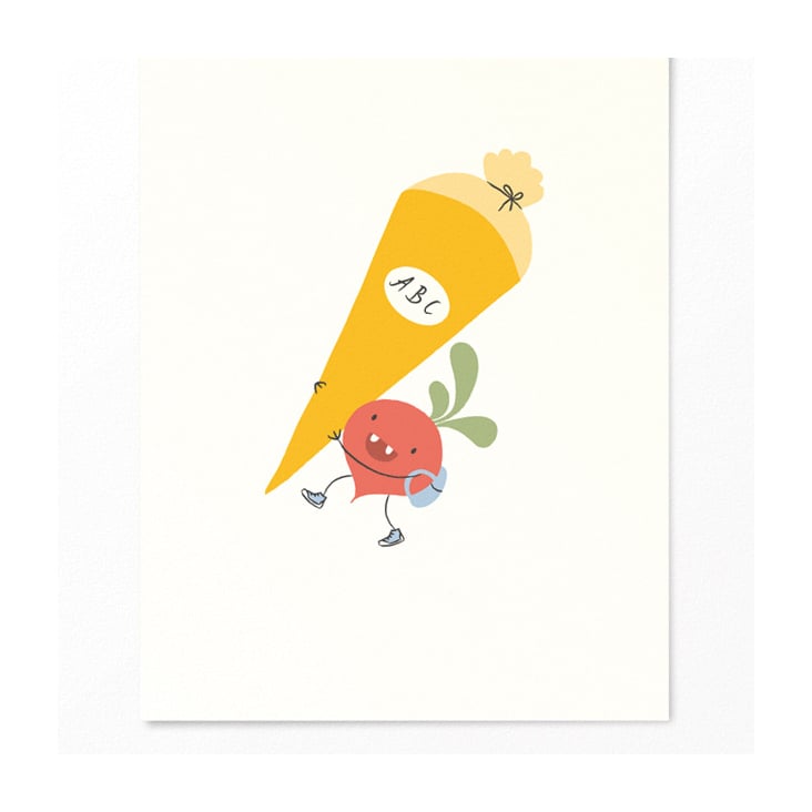 Illustration Einschulung – lustiges Radieschen