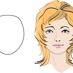 Runde Gesichtsform und Frisur
