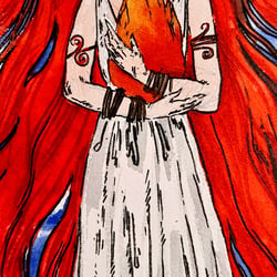 Brigitt 24×10 cm  Wasserfarben/Papier