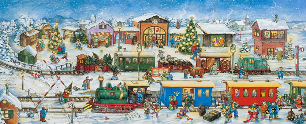 Riesenadventskalender Bärenbahnhof Gesamtansicht