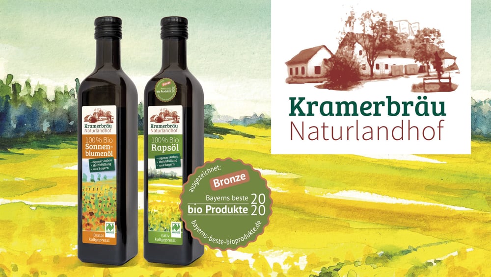 Etikettendesign Logoentwicklung Corporate Design Kramerbräu Naturlandhof