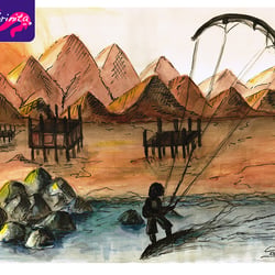 In voller Fahrt – Aquarell