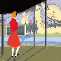 Frau am Berg