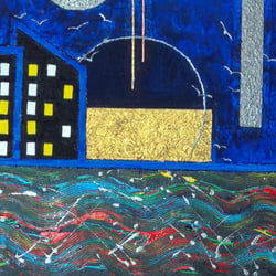 Meer der Farben 70×100cm Acryl, Graphit/Strukturpaste