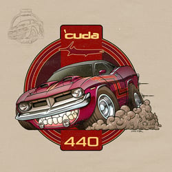 ’Cuda 440 – The Beast – Digitale Illustration nach Bleistiftskizze