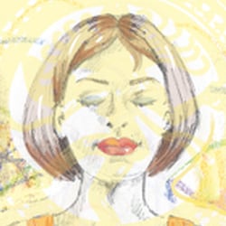 Om (Frau beim Yoga)