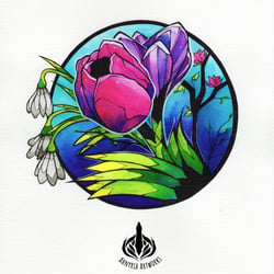 Aquarellfrühling /Aquarellzeichnung