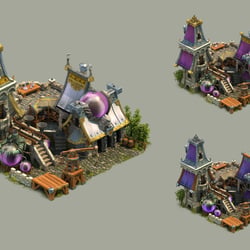 mediaeval iso buildings – modeling & texturing
