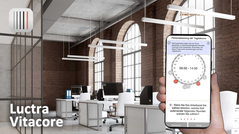 Luctra Vitacore Bluetooth App für Büro Leuchten