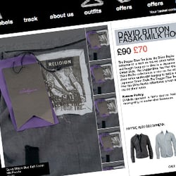 Di-Moda Clothing: Turn-page style layout