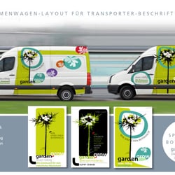 Logo, Geschäftsausstattung, Fahrzeuggestaltung für Gärtnereibetrieb
