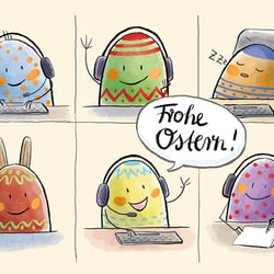 Corona Osterkarte Ostereier Onlinekonferenz