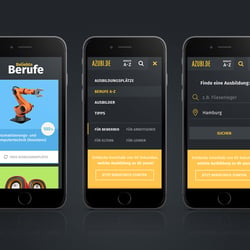 AZUBI.DE Launch – Mobile Ansichten