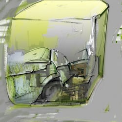 Car Wreck (Overpainting) – 35,56 cm