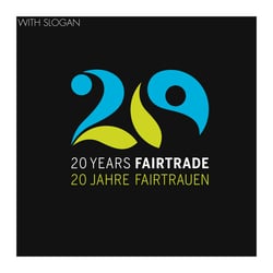 Jubiläums Logo 20 Jahre Fairtrade