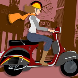 Ich VESPA Berlin (character closeup)