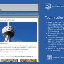 Technische Features der TYPO3 Webseite