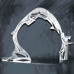Walter, Edelstahlfigur, lasergeschnitten, Höhe ca. 50 cm